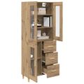 vidaXL Highboard Remeselný dub 69,5 x 34 x 180 cm Kompozitné drevo