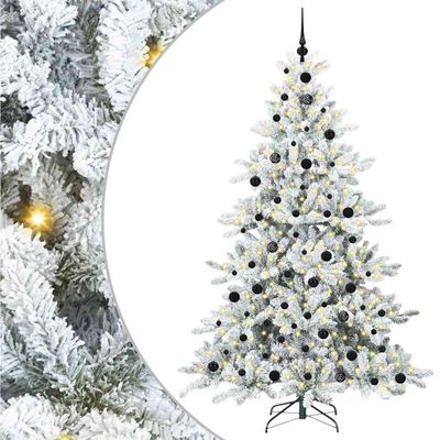 vidaXL Umelý Sklápací Vianočný Stromček Biela 210 cm PVC a oceľ