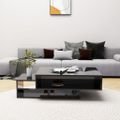 vidaXL Konferenčný stolík lesklý čierny 105x55x32 cm drevotrieska