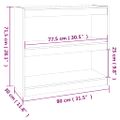 vidaXL Knižnica/deliaca stena čierna 80x30x71,5 cm masívna borovica