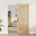 vidaXL Posuvné dvere Prírodná a biela 86 x 211 cm Borovicový masív