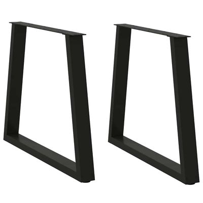 vidaXL Nohy k jedálenskému stolu v tvare V, 2 ks, čierne, 70 x (72-73,3) cm, oceľové