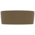 vidaXL Luxusné umývadlo, okrúhle, matné krémové 40x15 cm, keramika