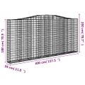 vidaXL Oblúkový gabionový kôš 400x30x180/200 cm pozinkované železo