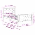 vidaXL Rám postele Sivohnedá 90 x 200 cm Masívne borovicové drevo