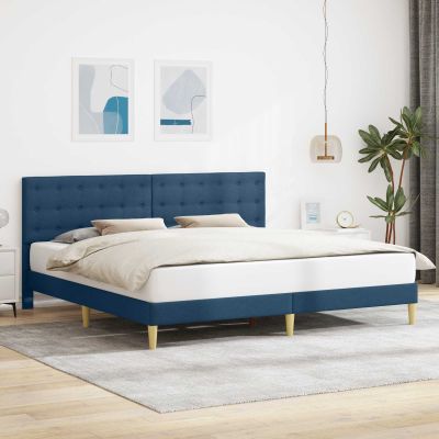 vidaXL Rám postele s čelnou doskou Modrá 180 x 200 cm Látka