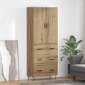 vidaXL Highboard 2 ks Remeselný dub 69,5 x 34 x 180 cm