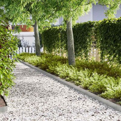 vidaXL Obrubník trávnika 20 ks 100 x 0,05 x 15 cm Pozinkovaná oceľ