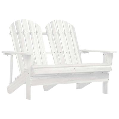 vidaXL 2-miestna záhradná stolička Adirondack jedľový masív biela