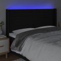 vidaXL Čelo postele s LED čierne 203x16x118/128 cm látka