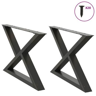 vidaXL Nohy konferenčného stolíka 2 ks antracitové 70x(42-43,3) cm oceľové