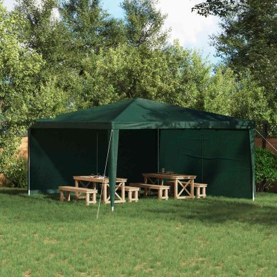 vidaXL Bočná stena párty stanu 2 pcs Zelená 400 x 195 cm PE a oceľ