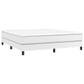 vidaXL Posteľný rám s boxspringom biely 160x200 cm umelá koža