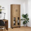 vidaXL Highboard 2 ks Remeselný dub 69,5 x 34 x 180 cm