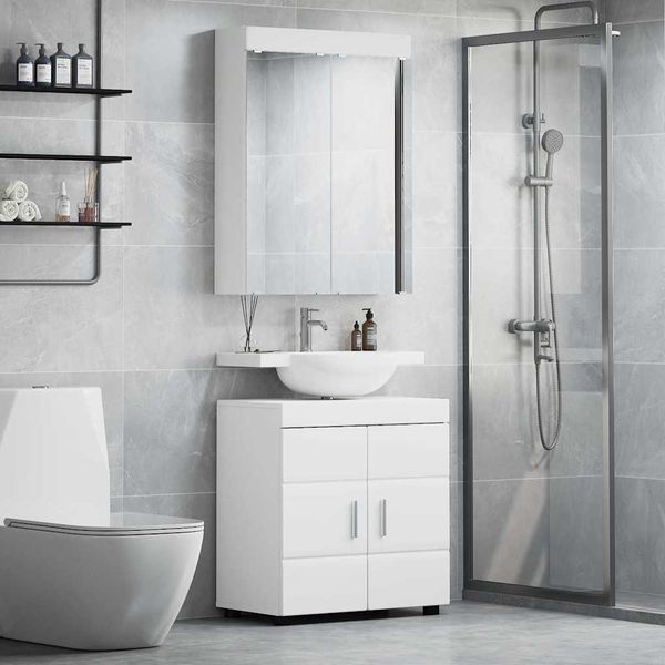 vidaXL Sada kúpeľňového nábytku TULUM 2 pcs Biela 60 x 34 x 63 cm