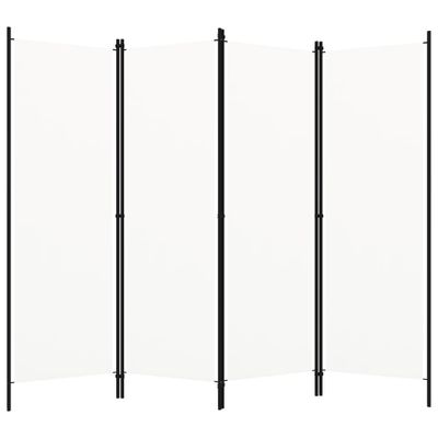 vidaXL 4-panelový paraván biely 200x180 cm