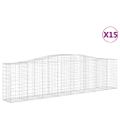 vidaXL Oblúkové gabiónové koše 15 ks 400x50x100/120cm pozinkov. železo