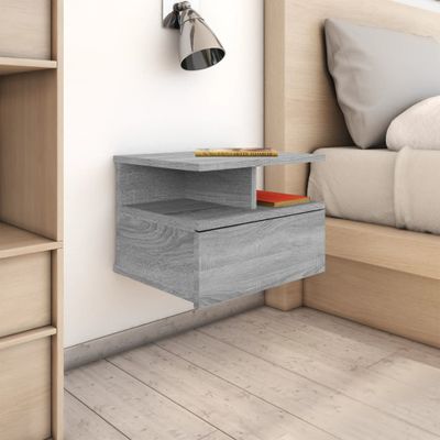 vidaXL Nástenné nočné stolíky 2 ks sivé sonoma 40x31x27cm sprac. drevo
