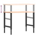 vidaXL Pracovný stôl bledohnedý 100x60x(71,5-98)cm buk. masív obdĺžnik