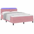 vidaXL LED box s pružinami s čelnou doskou Ružová 160 x 200 cm Zamat