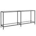vidaXL Konzolový stolík priehľadný 180x35x75,5 cm tvrdené sklo