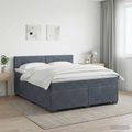 vidaXL Posteľ boxspring s matracom Tmavosivá 140 x 200 cm Zamat