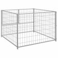 vidaXL Koterec pre psa strieborný 100x100x70 cm oceľ