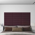 vidaXL Nástenné panely 12 ks fialové 60x15 cm látkové 1,08 m²