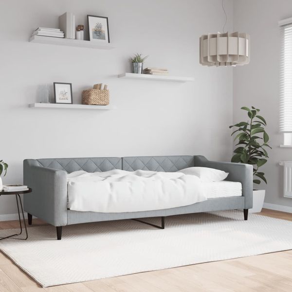 vidaXL Denná posteľ s matracom bledosivá 90x200 cm látka