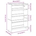 vidaXL Regál na topánky dub sonoma 60x25x81 cm spracované drevo