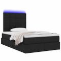 vidaXL LED úložná posteľ s matracom Čierna 120 x 200 cm Látka
