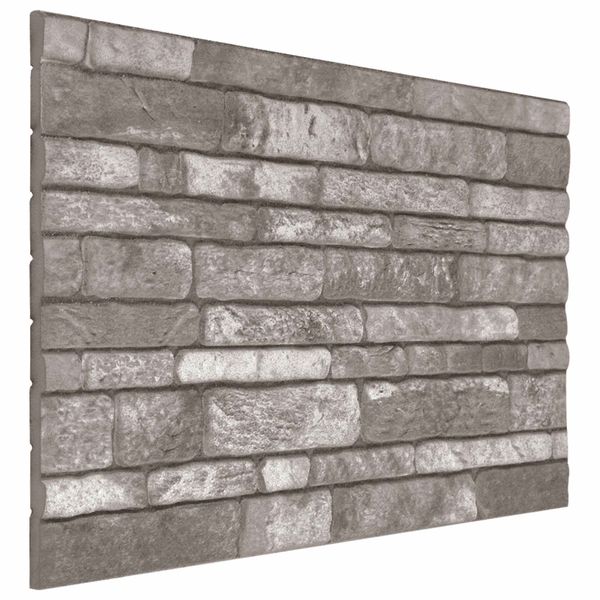 vidaXL Nástenné panely 10 pcs Tmavosivá 100 x 50 cm EPS pena