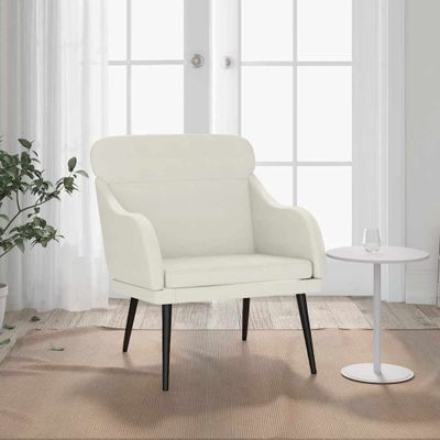 vidaXL Kreslo krémové 63x76x80 cm zamat