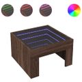 vidaXL Konferenčný stolík s nekonečnými LED hnedý dub 50x50x30 cm