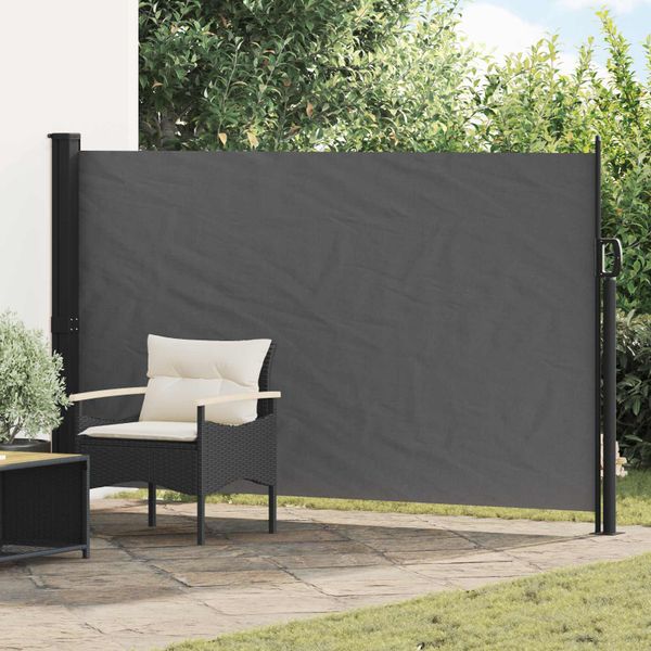 vidaXL Retračná bočná markíza Antracitová 300 x 170 cm Polyester