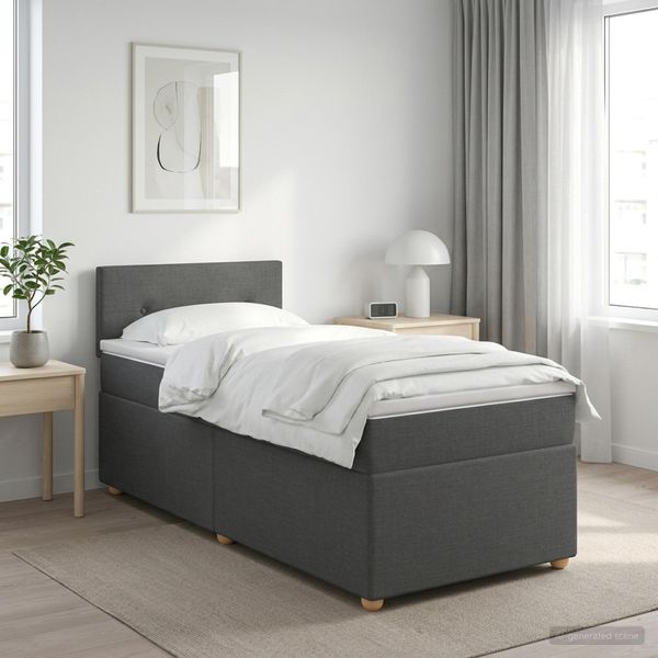 vidaXL Posteľ boxspring s matracom Tmavosivá 80 x 200 cm Látka
