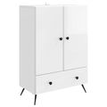 vidaXL Servírovacia skriňa Biela s vysokým leskom 66 x 34,5 x 95 cm