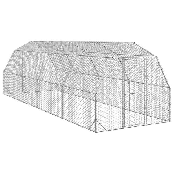 vidaXL Kurací výbeh 2,5x8x2,25 m Pozinkovaná oceľ