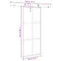 vidaXL Posuvné dvere s kovaním čierne 90x205 cm tvrdené sklo