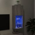 vidaXL TV skrinka s LED svetlami sivá sonoma 40,5x30x102 cm