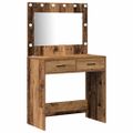 vidaXL Toaletný stolík 3 ks Staré drevo 78,5 x 41 x 135 cm