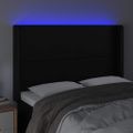 vidaXL Čelo postele s LED čierne 147x16x118/128 cm umelá koža