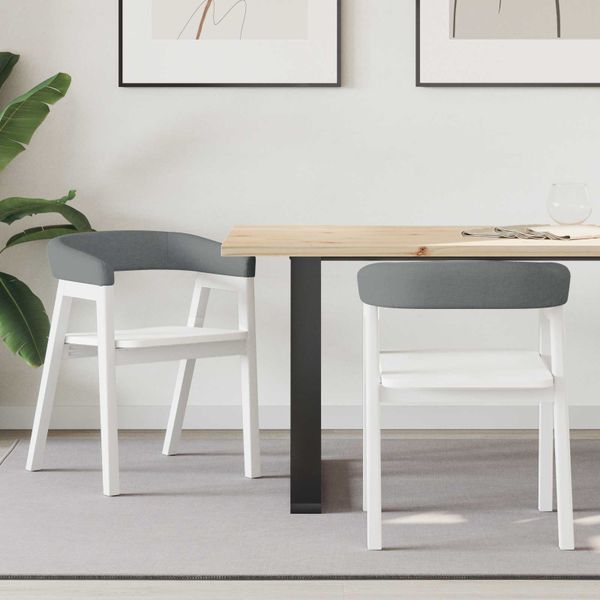 vidaXL Jedálenské stoličky 2 pcs Biela 54 x 57 x 73 cm