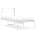 vidaXL Kovový rám postele bez matraca s čelom biely 75x190cm