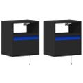 vidaXL TV nástenné skrinky s LED svetlami 2 ks čierne 41x31x45 cm