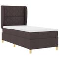 vidaXL Posteľ s pružinovým rámom Tmavohnedá 200 x 100 cm látka