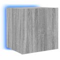 vidaXL TV nástenná skrinka s LED svetlami sivý dub sonoma 40,5x35x40cm