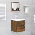 vidaXL Kúpeľňové zrkadlo dymový dub 40x10,5x37 cm spracované drevo