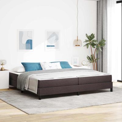 vidaXL Posteľ s pružinovým rámom Tmavohnedá 200 x 200 cm látka