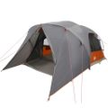 vidaXL Dómový stan pre 4 osoby Šedá a oranžová 455 x 252 x 178 cm